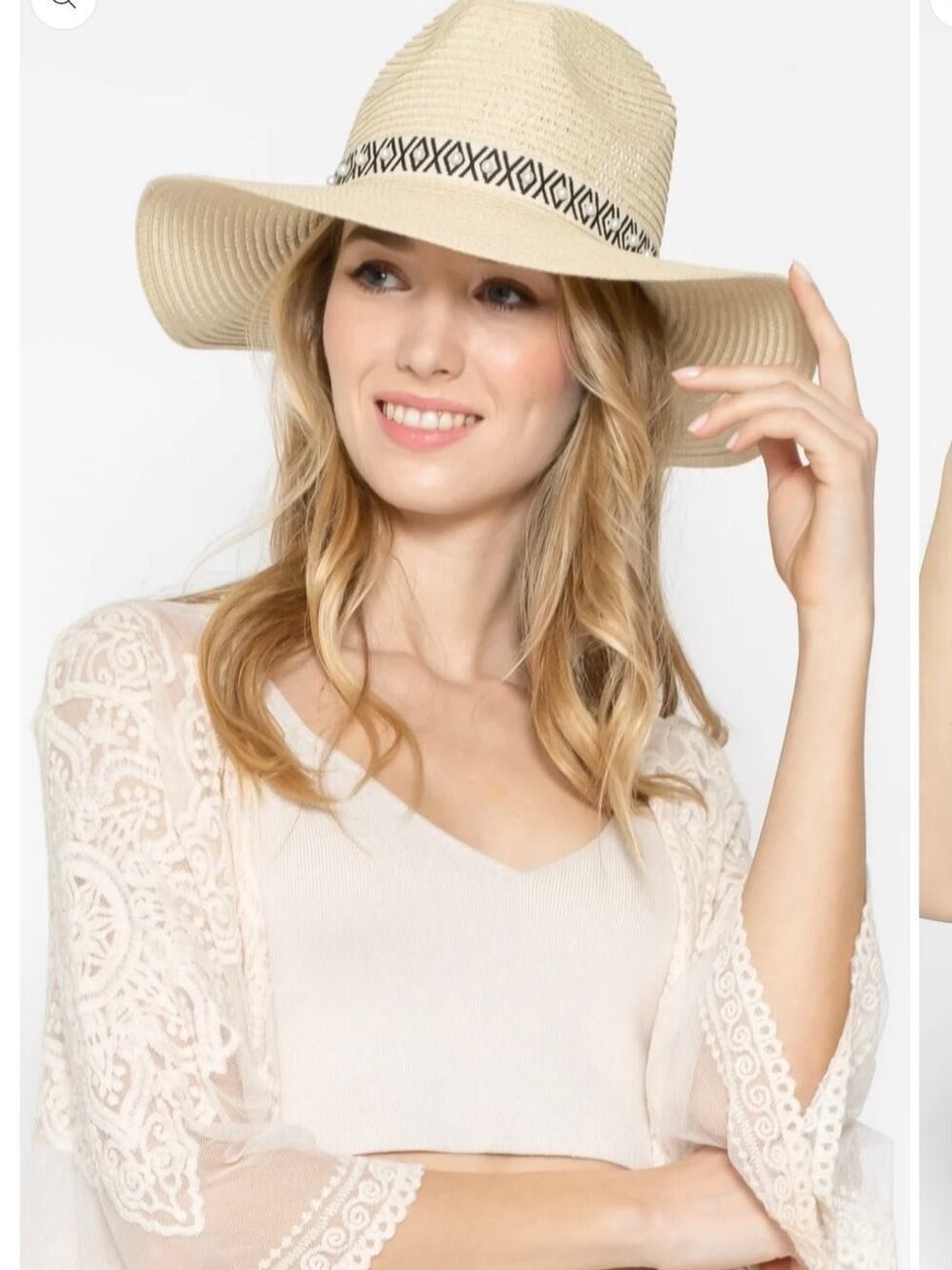 Do Everything In Love Cream Fedora Rancher Hat, Pearl Accent Band, Boho Western